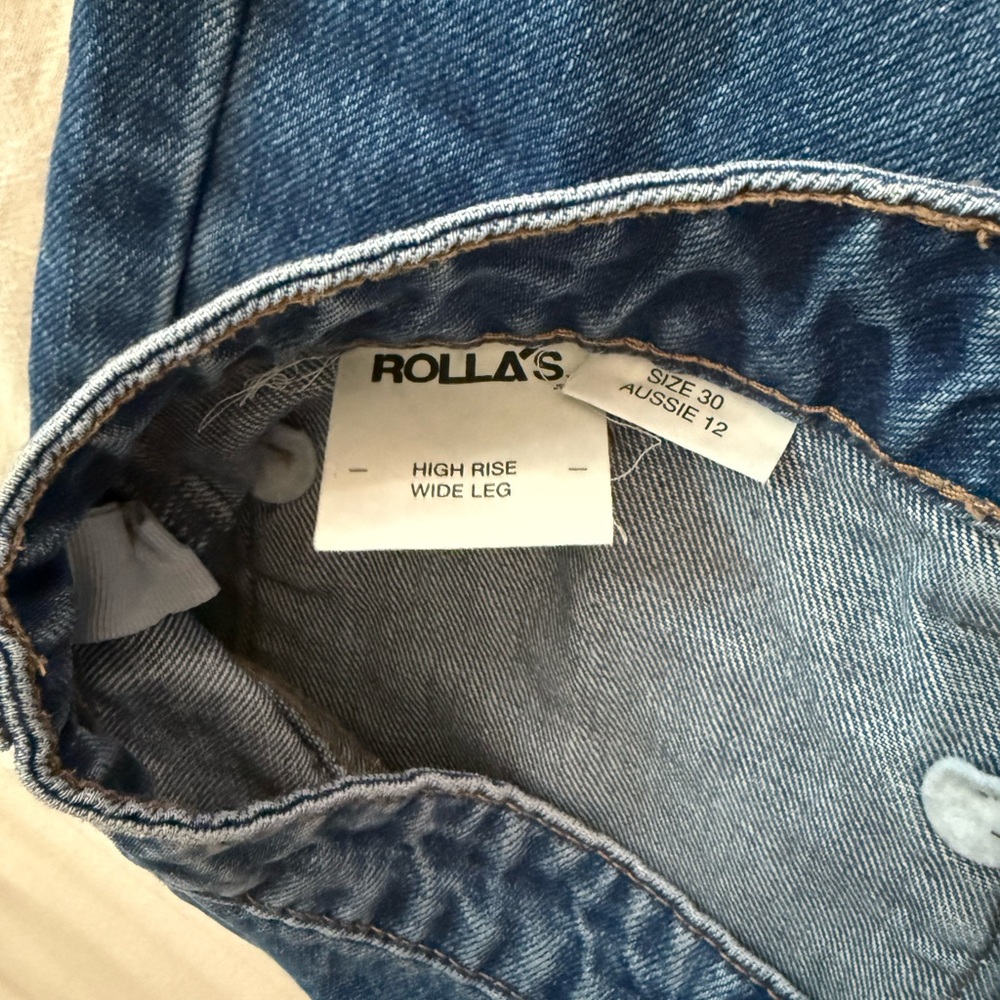 ROLLA'S Dark Blue Wide Leg Jeans - Picture 5 of 7